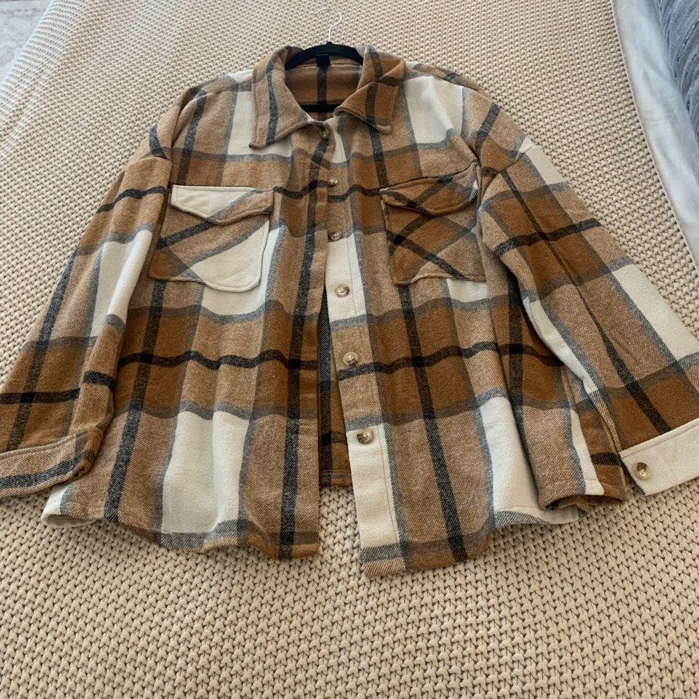 SHEIN plaid shacket